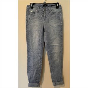 Nine West Pinstriped Gramercy Skinny Ankle Jeans